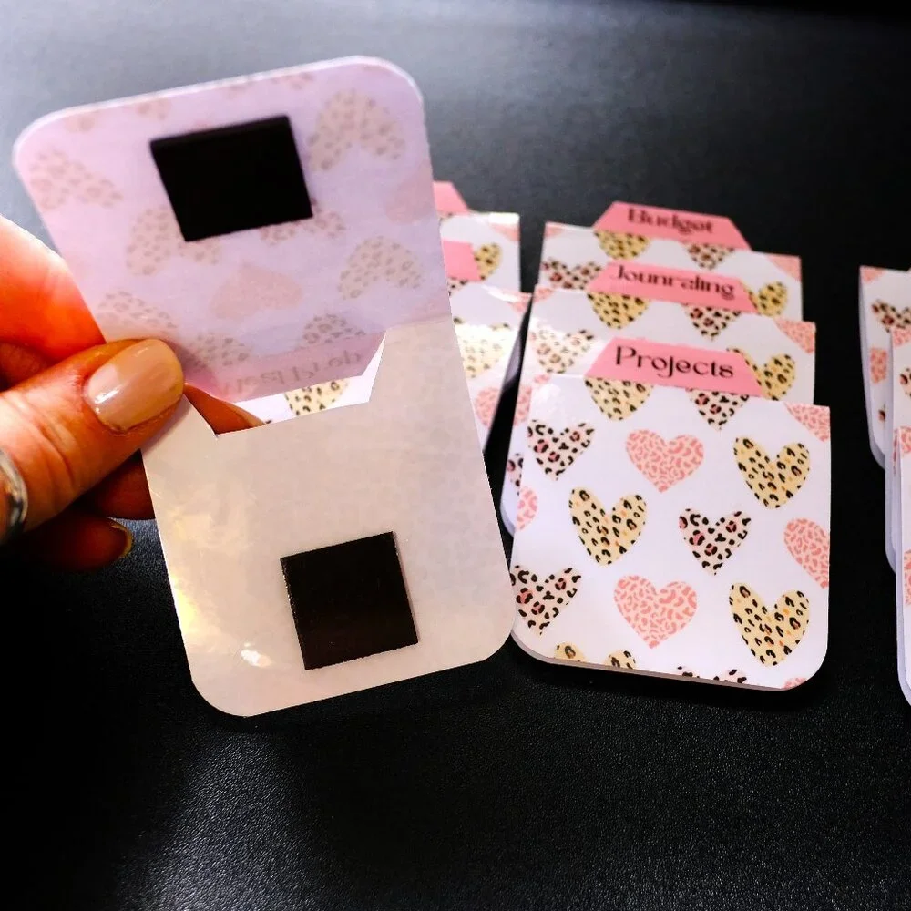 Handmade Magnetic Planner Tabs, journal, notebook, dividers, gift, animal print
